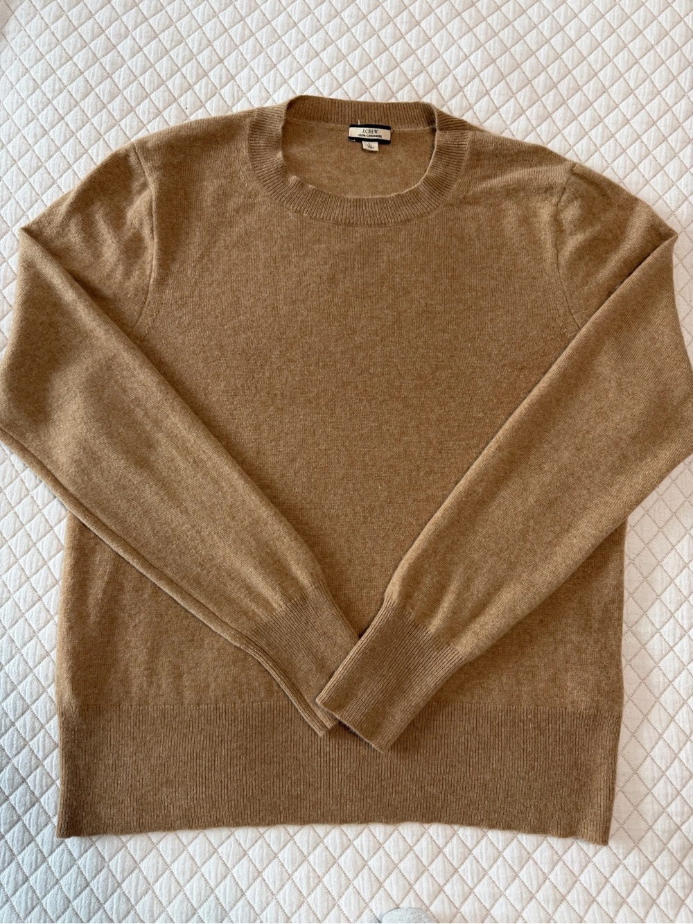 J.Crew 100% Cashmere Crewneck Sweater – Women’s Large – Camel Tan - Picture 7 of 10